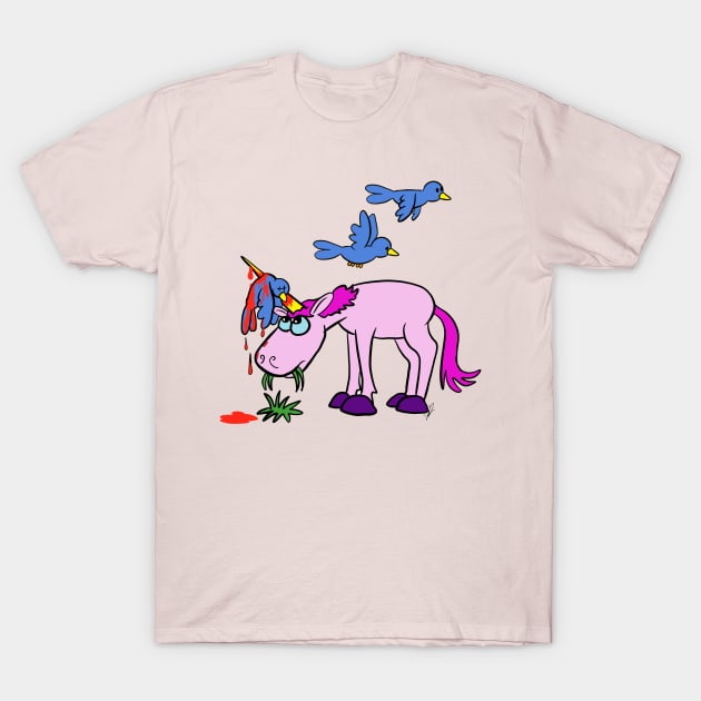 Unicorn bird accident T-Shirt by wolfmanjaq